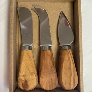 Olive wood handle cheese knives